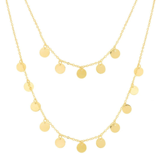 Colar de 2 Voltas Ives Medalhinhas Folheado a Ouro 18k