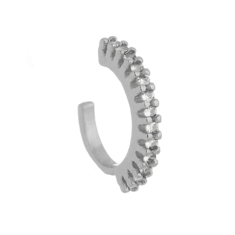 Piercing de Pressão Piuka Ivy Argola Zircônia Cristal Folheado em Ródio Branco