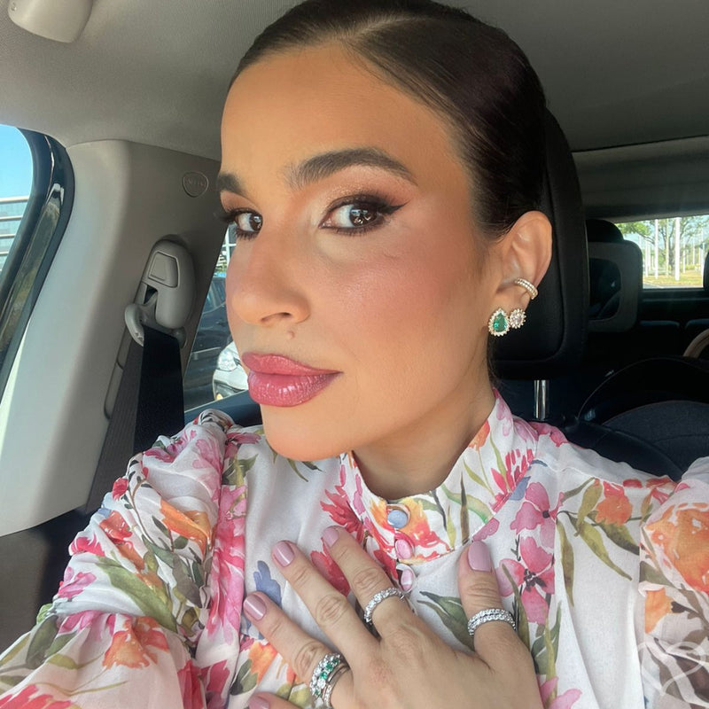 Piercing de Pressão Piuka Ivy Argola Zircônia Cristal Folheado em Ródio Branco