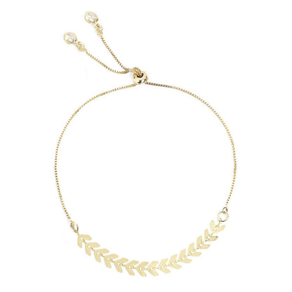 Pulseira Folheada a Ouro 18k Ajustável Folhinhas Kylie