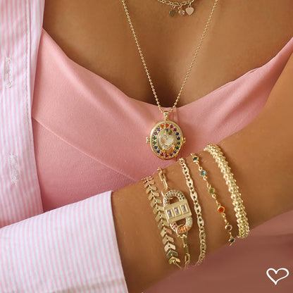 Pulseira Folheada a Ouro 18k Ajustável Folhinhas Kylie