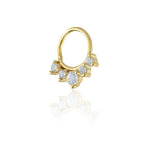 Piercing de Furo Piuka Argola Torção 8mm Lindy Coroa Zircônias Dourado