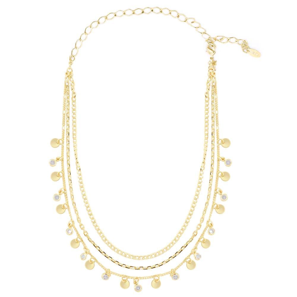 Choker Piuka 3 Voltas Maju Folheada a Ouro 18k