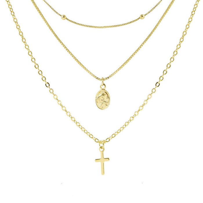 Colar 3 Voltas Santa Rita Folheado a Ouro 18k Piuka