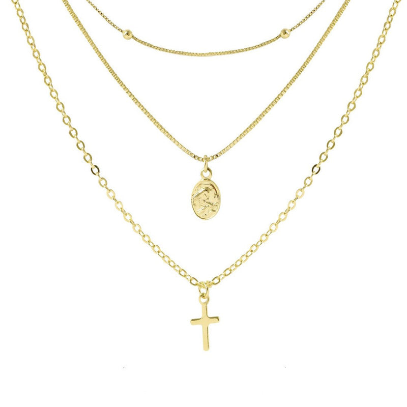 Colar 3 Voltas Santa Rita Folheado a Ouro 18k Piuka