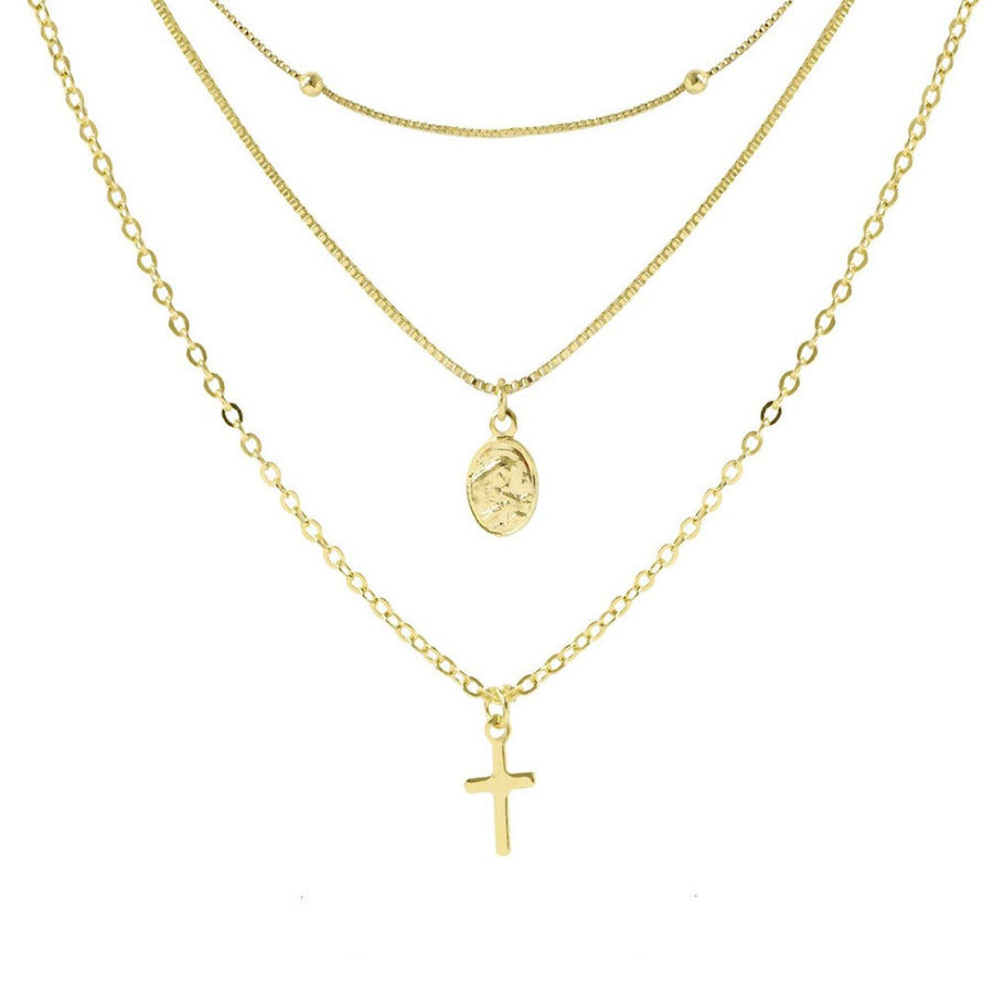 Colar 3 Voltas Santa Rita Folheado a Ouro 18k Piuka