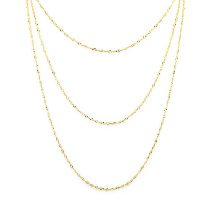 Colar 3 Voltas Amelia Folheado a Ouro 18k Piuka