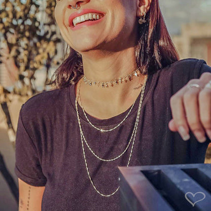 Colar 3 Voltas Amelia Folheado a Ouro 18k Piuka