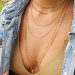 Colar 3 Voltas Amelia Folheado a Ouro 18k Piuka