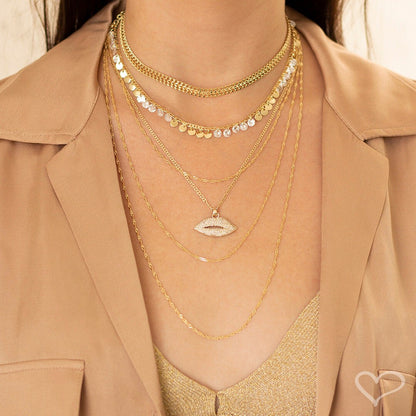 Colar 3 Voltas Amelia Folheado a Ouro 18k Piuka