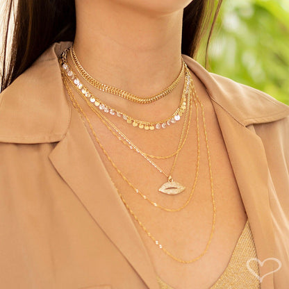 Colar 3 Voltas Amelia Folheado a Ouro 18k Piuka