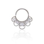 Piercing de Furo Argola Torção 8mm Laly Zircônias Prata Piuka