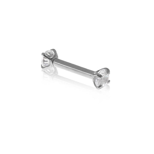 Piercing de Furo 2 Pontos de Luz Zircônia Prata Piuka