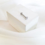 Piercing de Furo 2 Pontos de Luz Zircônia Prata Piuka