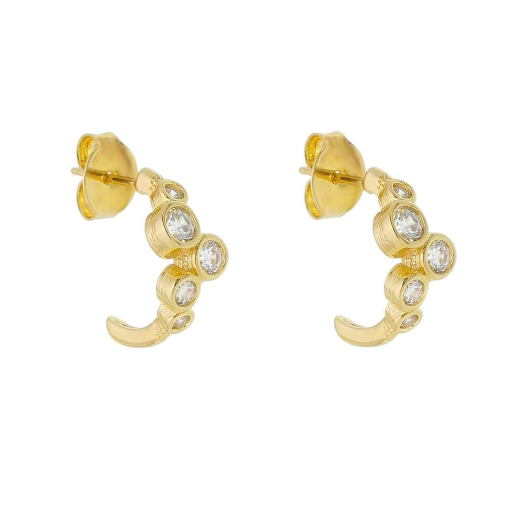 Brinco Alê Argola Pontos de Luz Folheado  Ouro 18k Piuka