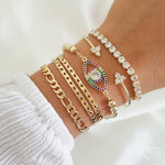 Bracelete Feminino Folheado a Ouro 18k 3 Pontos de Luz Vivi Piuka