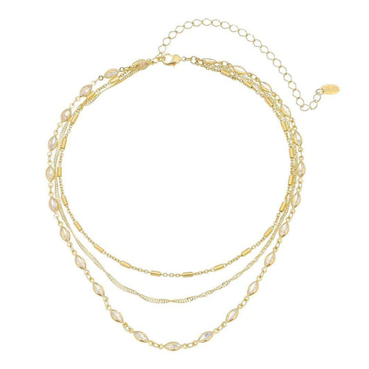 Choker 3 Voltas Zircônias Folheada a Ouro 18k Sossô Piuka