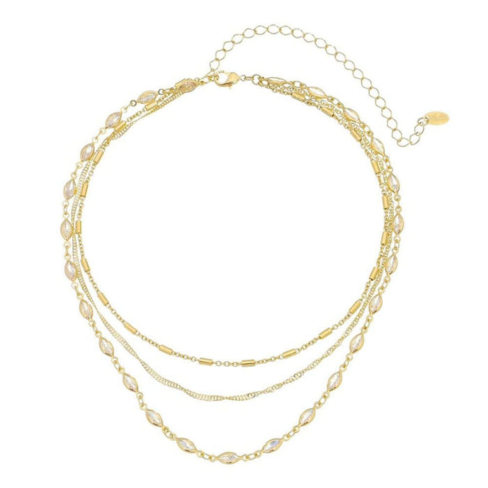 Choker 3 Voltas Zircônias Folheada a Ouro 18k Sossô Piuka