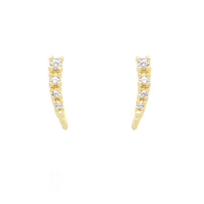 Brinco Ear Cuff Mini Ceci Zircônias Folheado a Ouro 18k
