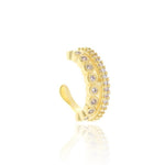 Piercing de Pressão Piuka Candy Duas Voltas Zircônias Folheado a Ouro 18k