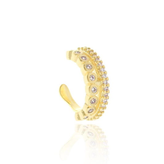 Piercing de Pressão Piuka Candy Duas Voltas Zircônias Folheado a Ouro 18k