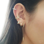 Piercing de Pressão Piuka Candy Duas Voltas Zircônias Folheado a Ouro 18k