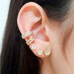 Piercing de Pressão Piuka Candy Duas Voltas Zircônias Folheado a Ouro 18k