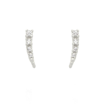 Brinco Ear Cuff Mini Ceci Zircônias Folheado em Ródio Branco