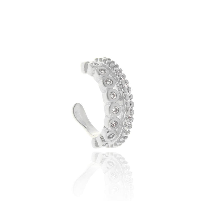 Piercing de Pressão Piuka  Candy Duas Voltas Zircônia Folheado em Ródio Branco