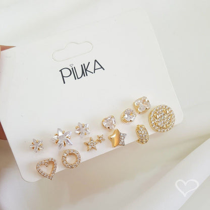 Brinco Argolinha Lya 3 Fileiras Zircônias Cravejadas Folheado a Ouro 18k