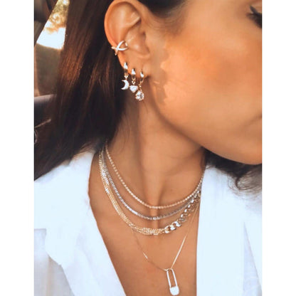 Brinco Argolinha Ana Gota Zircônia Folheado a Ouro 18k