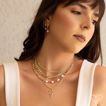 Brinco Argolinha Ana Gota Zircônia Folheado a Ouro 18k