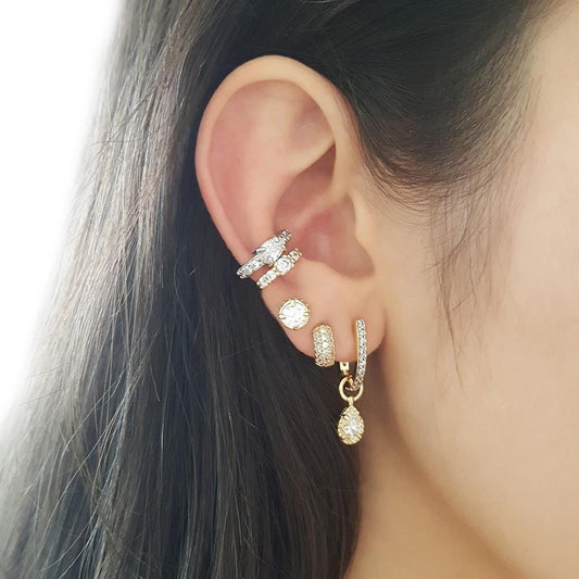 Piercing de Pressão Bebel Zircônia Cristal Folheado a Ouro 18k
