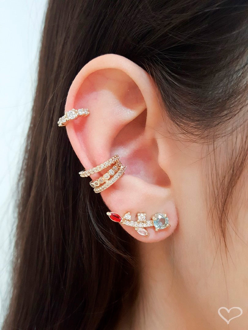 Piercing de Pressão Bebel Zircônia Cristal Folheado a Ouro 18k