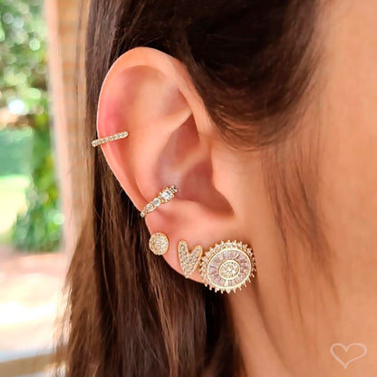 Piercing de Pressão Bebel Zircônia Cristal Folheado a Ouro 18k