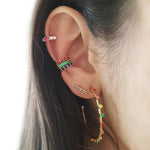 Piercing de Pressão Bebel Zircônia Pink Folheado a Ouro 18k