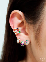 Piercing de Pressão Bebel Zircônia Pink Folheado a Ouro 18k