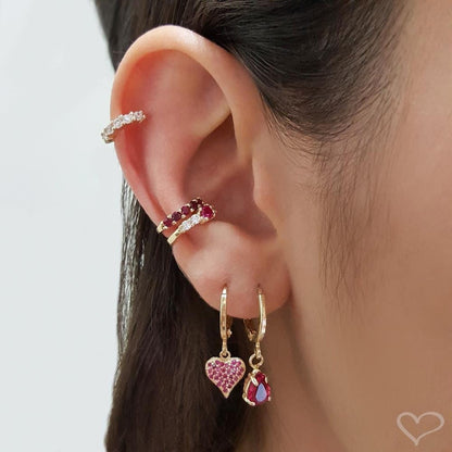 Piercing de Pressão Bebel Zircônia Pink Folheado a Ouro 18k