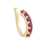 Piercing de Pressão Agnes Zircônia Rubi Folheado a Ouro18k