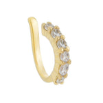 Piercing de Pressão Piuka Agnes Zircônias Cristal Folheado a Ouro 18k