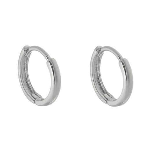 Brinco Argolinha Lala M Folheado em Ródio Branco