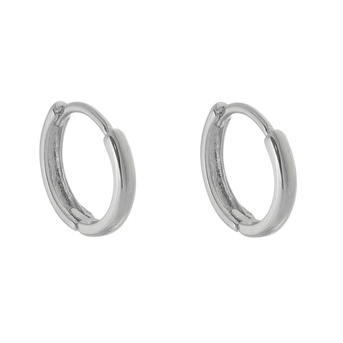 Brinco Argolinha Lala M Folheado em Ródio Branco