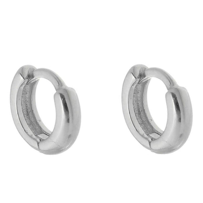 Brinco Argolinha Lala P Folheado em Ródio Branco