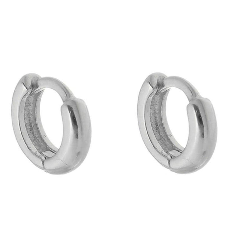 Brinco Argolinha Lala P Folheado em Ródio Branco