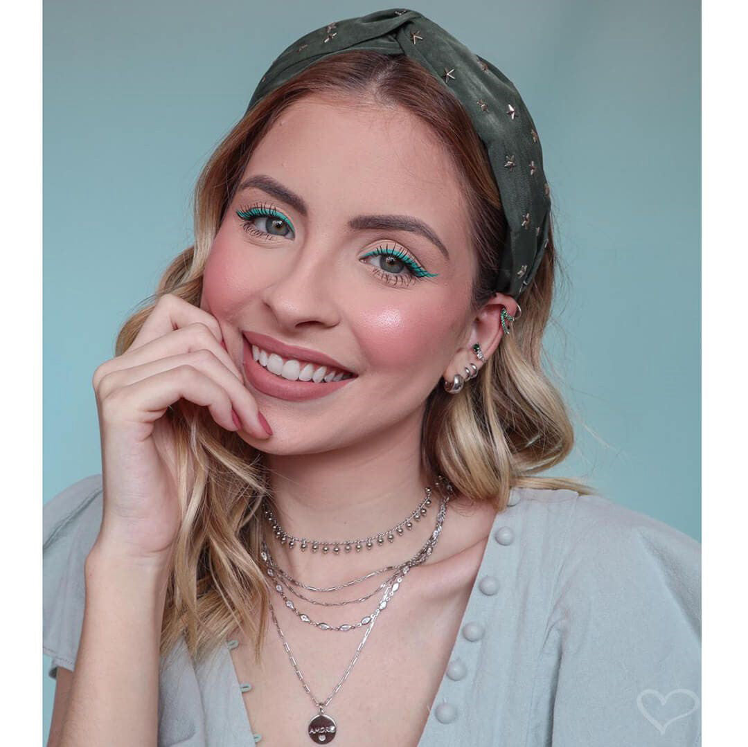 Brinco de Argola Naty Larga Folheado em Ródio Branco