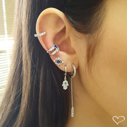 Piercing de Pressão Bebel Zircônia Cristal Folheado em Ródio Branco
