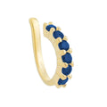 Piercing de Pressão Piuka Agnes Zircônia Safira Folheado a Ouro 18k