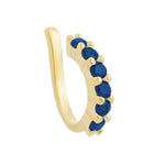 Piercing de Pressão Piuka Agnes Zircônia Safira Folheado a Ouro 18k