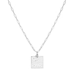 Colar Feminino Girl Power Folheado em Ródio Branco