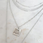 Colar Feminino Girl Power Folheado em Ródio Branco